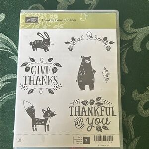 Stampin' Up! Thankful Forest Friends Stamp Set NEW Bear Fox rabbit Thanksgiving